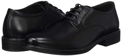 Geox Uomo Carnaby D, Zapatos de Cuero con Cordones para Hombre, Negro (Black 9999), 42 EU