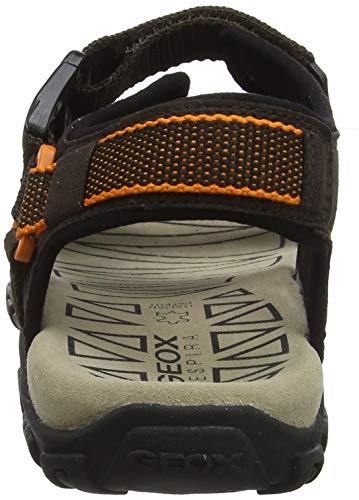 Geox UOMO Sandal Strada B, Sandalias con Punta Abierta Hombre, Marrón (Coffee/Orange C0607), 46 EU
