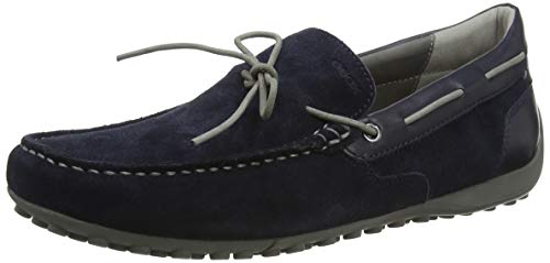 Geox UOMO Snake Mocassino, Mocasines Hombre, Azul (Navy C4002), 42 EU