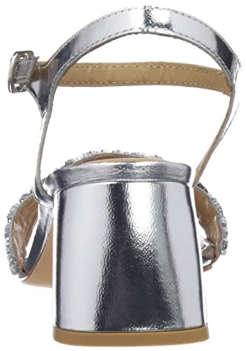 Gioseppo 45283, Zapatos de tacón con Punta Abierta para Mujer, Plateado (Plata), 37 EU