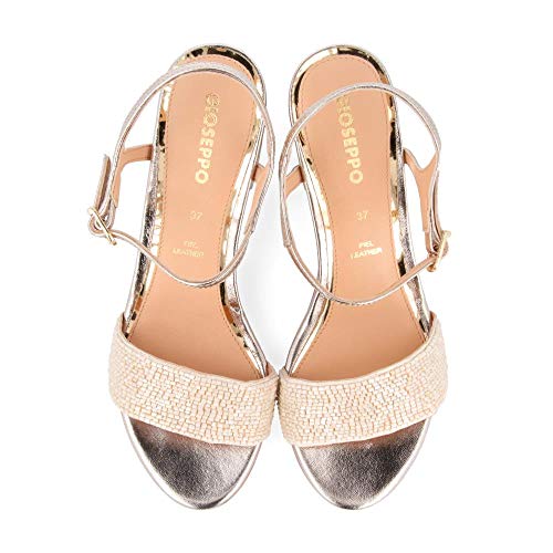Gioseppo 48778, Sandalias con Punta Abierta para Mujer, Dorado (Oro 000), 36 EU