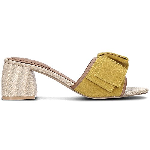 GIOSEPPO Mules Tacón Lazo Mostaza - Color - Mostaza, Talla Zapatos Mujer - 36