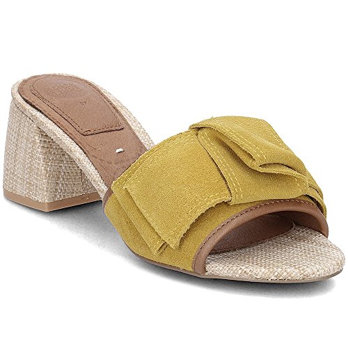 GIOSEPPO Mules Tacón Lazo Mostaza - Color - Mostaza, Talla Zapatos Mujer - 36