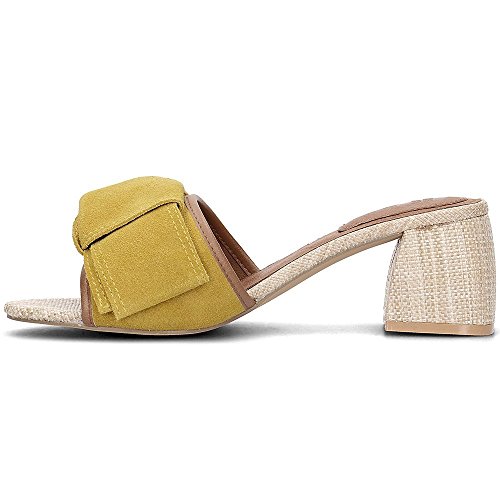GIOSEPPO Mules Tacón Lazo Mostaza - Color - Mostaza, Talla Zapatos Mujer - 36