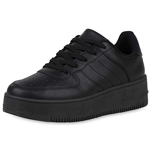 Giralin Zapatillas de plataforma para mujer con suela de perfil, color Negro, talla 37 EU