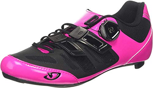 Giro Raes Techlace Road, Zapatos de Ciclismo de Carretera Mujer, Multicolor (Bright Pink/Black 000), 41 EU