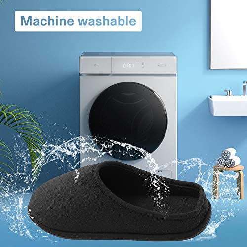 GLORYA Zapatillas de fieltro para hombre, antideslizantes, suela de goma gruesa, ligeras, cálidas, tallas 41-46, 5 colores, color Negro, talla 43/44 EU