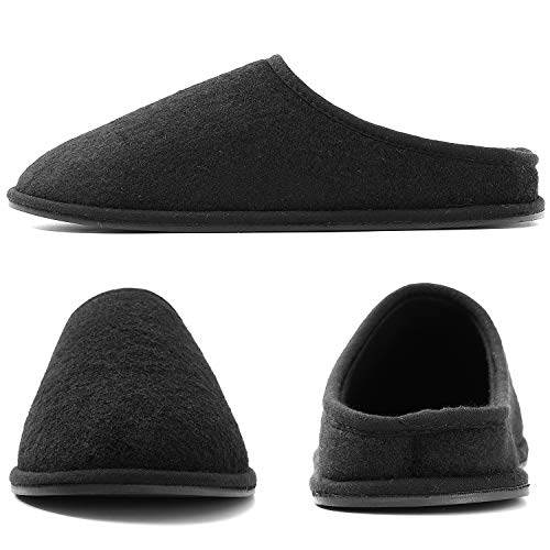 GLORYA Zapatillas de fieltro para hombre, antideslizantes, suela de goma gruesa, ligeras, cálidas, tallas 41-46, 5 colores, color Negro, talla 43/44 EU