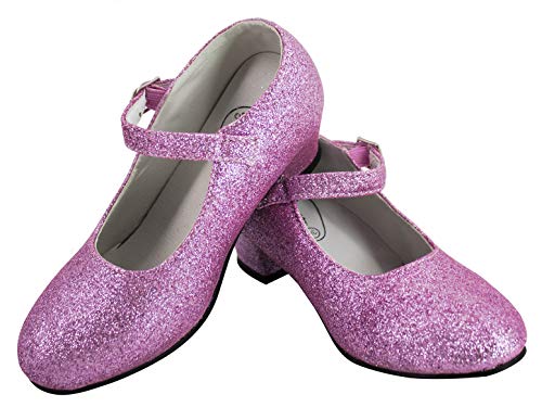 Gojoy shop- Zapato con Tacón de Danza Baile Flamenco o Sevillanas para Niña y Mujer, 5 Colores Disponibles (P- Rosa Clara, 25)
