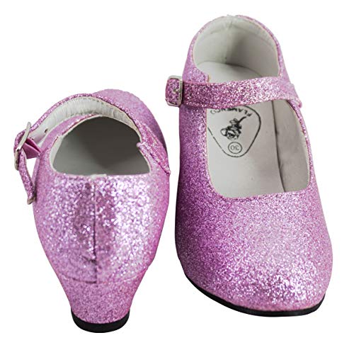 Gojoy shop- Zapato con Tacón de Danza Baile Flamenco o Sevillanas para Niña y Mujer, 5 Colores Disponibles (P- Rosa Clara, 29)