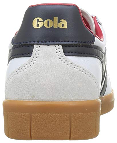 Gola Hurricane Leather, Zapatillas Hombre, Blanco Armada Deep Red Gum, 43 EU