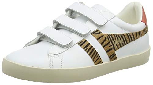 Gola Nova Velcro Safari, Zapatillas Mujer, Tigre Blanco Caliente Coral, 40 EU