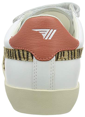 Gola Nova Velcro Safari, Zapatillas Mujer, Tigre Blanco Caliente Coral, 40 EU