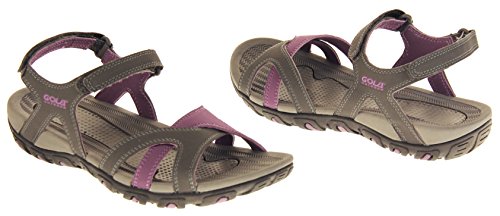 Gola - Sandalias romanas para mujer, cierre de velcro, deportivas, color Gris, talla 38 EU