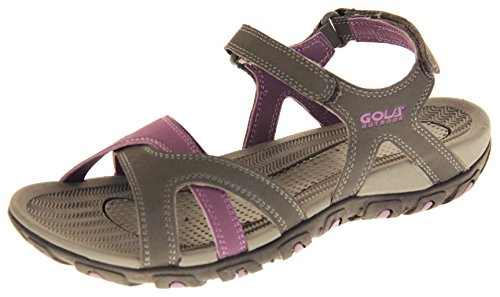 Gola - Sandalias romanas para mujer, cierre de velcro, deportivas, color Gris, talla 38 EU