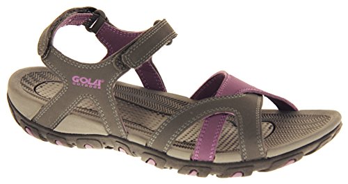 Gola - Sandalias romanas para mujer, cierre de velcro, deportivas, color Gris, talla 38 EU