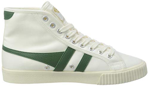 Gola Tennis Mark Cox High, Zapatillas para Mujer, Off White/Dark Green, 25 EU