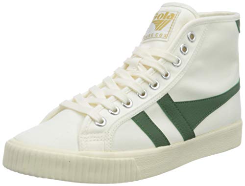 Gola Tennis Mark Cox High, Zapatillas para Mujer, Off White/Dark Green, 25 EU
