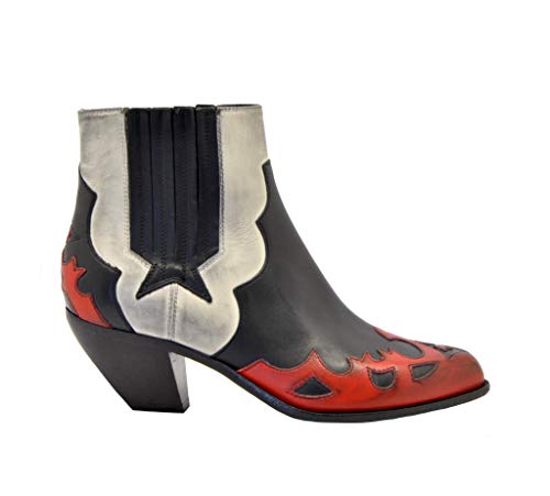 Golden Goose - Botas Texano, color negro y rojo hielo Multicolor Size: 36 EU