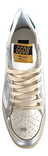 Golden Goose Zapatillas deportivas para hombre Vintage Ball Star 80185, color blanco, verde y plateado Size: 43 EU