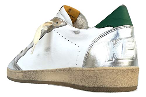 Golden Goose Zapatillas deportivas para hombre Vintage Ball Star 80185, color blanco, verde y plateado Size: 43 EU