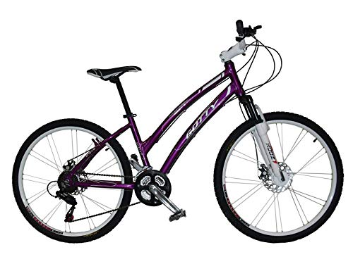 Gotty Bicicleta de montaña MTB Mujer CRS, Aluminio 26", con suspensión Zoom Gama Alta, Cambio Shimano de 21 velocidades y Frenos de Disco. (Violeta)