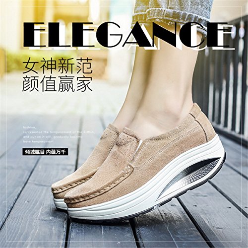 Gracosy Mocasines Slip On con Plataforma para Mujer Mocasines con Suela Comfort Mocasines Rocker con Formas Suaves Zapatillas Altas con cuña bajo Anchas