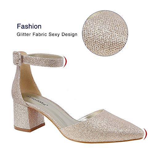 Greatonu - Tira de Tobillo de Ante Mujer, Color Dorado, Talla 41 Eu