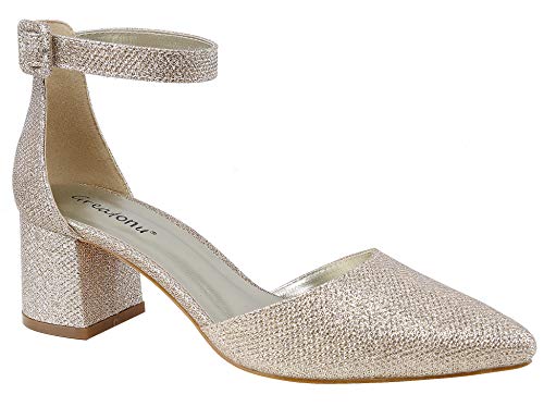 Greatonu - Tira de Tobillo de Ante Mujer, Color Dorado, Talla 41 Eu