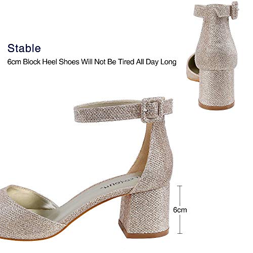 Greatonu - Tira de Tobillo de Ante Mujer, Color Dorado, Talla 41 Eu