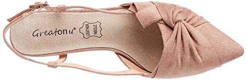 Greatonu Zapatos de Tacón Bajo Rosado Cotidiano Confortable de Boda y Fiesta para Mujer Tamaño 41 EU