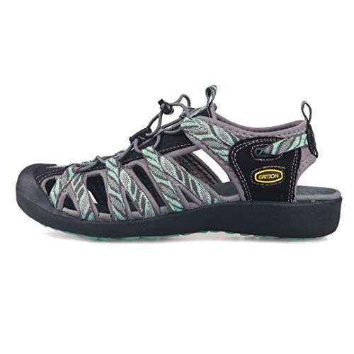 GRITION Sandalias para Mujeres Zapatos Deportivos para Caminar Sandalias con Punta Cerrada Deportes acuáticos Aventureros Deportes al Aire Libre Sendero Verano (39 EU, Azul)