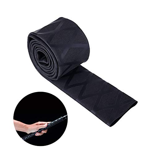 Guanici Tubo termorretráctil caliente para caña de pescar Cinta autoadhesiva para tenis Cinta de agarre antideslizante para mancuernas, raquetas de tenis y caña de pescar (negro,3,5 x 100 cm)