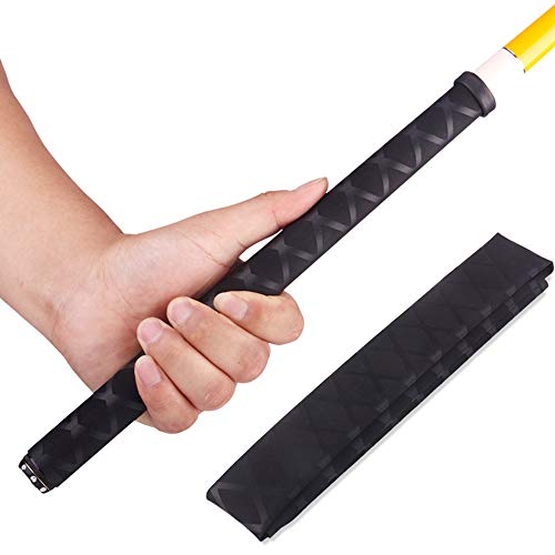 Guanici Tubo termorretráctil caliente para caña de pescar Cinta autoadhesiva para tenis Cinta de agarre antideslizante para mancuernas, raquetas de tenis y caña de pescar (negro,3,5 x 100 cm)