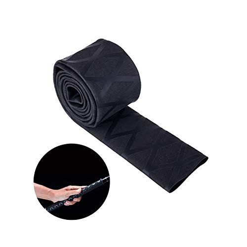 Guanici Tubo termorretráctil caliente para caña de pescar Cinta autoadhesiva para tenis Cinta de agarre antideslizante para mancuernas, raquetas de tenis y caña de pescar (negro,3,5 x 100 cm)