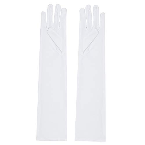 Guantes de Fiesta Sexis para Mujer de 22 'de Largo, Negro, Blanco, Satinado, Guantes para Dedos, Ropa, Zapatos y Accesorios, Guantes
