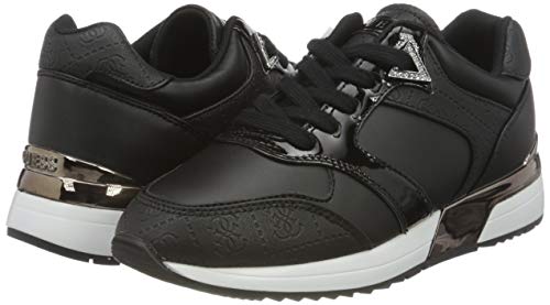 Guess Motiv/Active Lady/Leather Like, Oxford Plano Mujer, Negro, 38 EU
