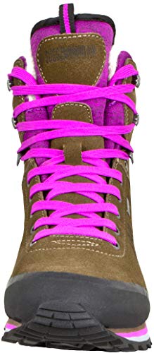GUGGEN MOUNTAIN HPM59 Botas de Trekking y Senderismo para Mujer Forradas con Lana Real y Senderismo sintéticas montaña Invierno Piel de Oveja Botas de Cuero Genuino Impermeables Marrón púrpura EU 36