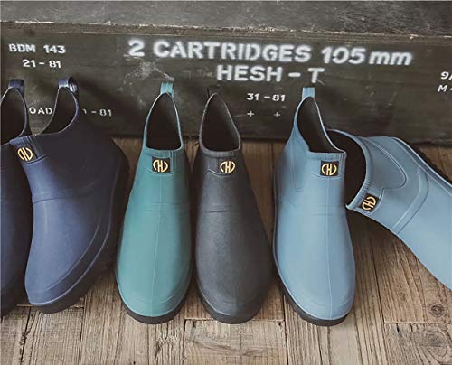 GURGER Bota de Agua Hombre Botas de Goma de Caucho Impermeable Cortas Bota de Lluvia Botines, Azul Marino Talla 44,275