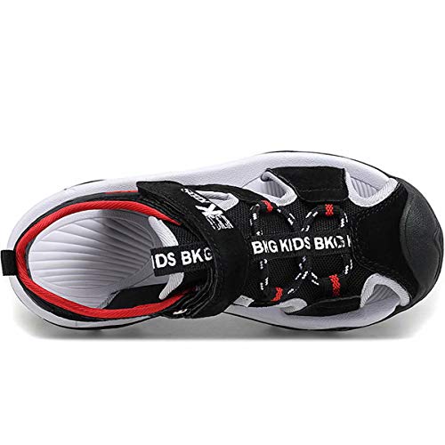 GURGER Sandalias para Niños Niña Verano Zapatos Playa Sandalias Deportivas Cerrada Zapatillas de Deporte Trekking y Senderismo Negro Rojo Talla 27