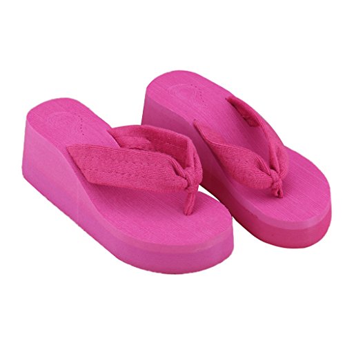 Gwxevce Summer Soft Mujer Sandalias con cuña Tanga Chanclas Plataforma Zapatillas Playa Negro