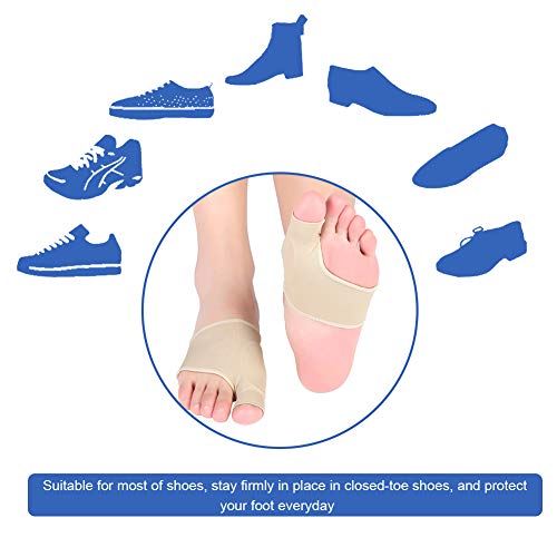 Haofy Corrector de Juanetes, Hallux Valgus Juanete de Mangas, Protector de Juanetes con Almohadilla de Gel de Silicona Bunion Corrector para Juanetes Mangas de Juanete para Mujeres y Hombres