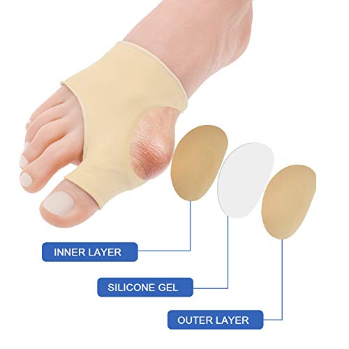Haofy Corrector de Juanetes, Hallux Valgus Juanete de Mangas, Protector de Juanetes con Almohadilla de Gel de Silicona Bunion Corrector para Juanetes Mangas de Juanete para Mujeres y Hombres