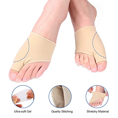 Haofy Corrector de Juanetes, Hallux Valgus Juanete de Mangas, Protector de Juanetes con Almohadilla de Gel de Silicona Bunion Corrector para Juanetes Mangas de Juanete para Mujeres y Hombres
