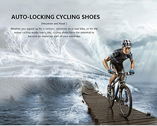 HAOLIN - Zapatillas de ciclismo termomoldeables con bloqueo automático de 3 K de carbono para bicicleta de carretera, color verde