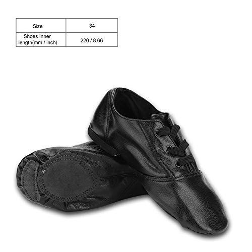 【????? ??? ???? ????】 Jazz Zapatos Yoga de Baile Latino Salsa Elástico Cuero PU para Las Mujeres Ballet Profesores Zapatos de Baile Sandalias Ejercicio Zapato(34)
