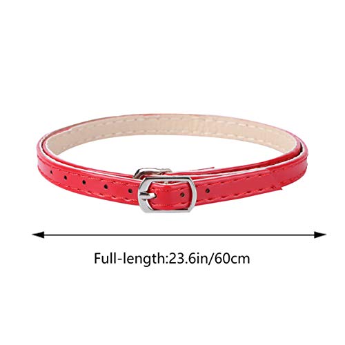 Happyyami Correa de Zapato de Cuero de Pu Desmontable para Mujer con Hebilla Antideslizante Tacones Altos Cordones de Zapatos Cruzados Accesorios de Reemplazo de Cordón de Tobillo Rojo