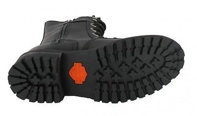 Harley Davidson Matisa Mujer Negro 10" Lace Up Boot Cuero Zip Biker 40