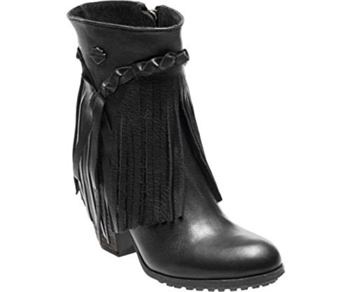 HARLEY-DAVIDSON RETTA-BLK - Botas estilo motero de Cuero Mujer, color Negro, talla 37 EU