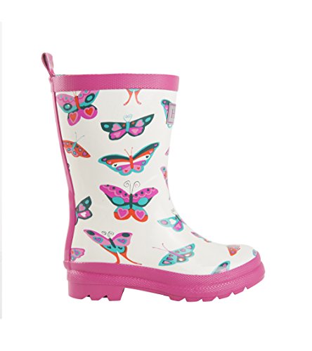 Hatley Rain Boots, Botas de Agua Chica, Blanco (Groovy Butterflies), 20 EU (4 US)